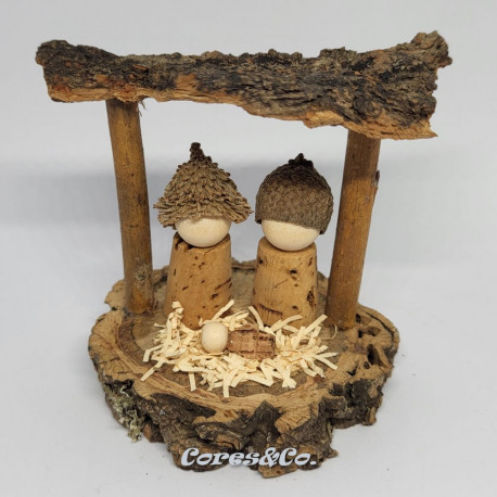 Miniature Handmade Nativity Set w/ Shed