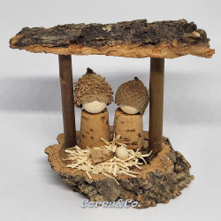 Miniature Handmade Nativity Set w/ Shed