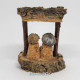 Miniature Handmade Cork Nativity Set w/ Shed (Small)