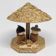 Miniature Handmade Cork Nativity Set with Straw Umbrella