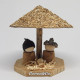 Miniature Handmade Cork Nativity Set with Straw Umbrella