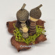 Miniature Handmade Nativity Scene with Cowrie Shells in Persimmon Leaf