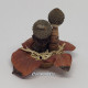 Miniature Handmade Nativity Scene with Cowrie Shells in Persimmon Leaf