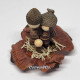 Miniature Handmade Nativity Scene with Cowrie Shells in Persimmon Leaf