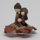 Miniature Handmade Nativity Scene with Cowrie Shells in Persimmon Leaf