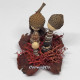 Miniature Handmade Nativity Scene with Cowrie Shells in Persimmon Leaf