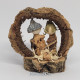 Miniature Handmade Nativity Scene with Cork Log