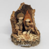 Miniature Handmade Nativity Scene with Cork Log