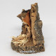 Miniature Handmade Nativity Scene with Cork Log