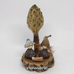 Miniature Handmade Eucalyptus Nativity Scene with Magnolia Pod