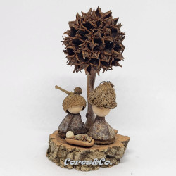 Miniature Handmade Eucalyptus Nativity Scene with Sweetgum