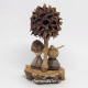 Miniature Handmade Eucalyptus Nativity Scene with Sweetgum