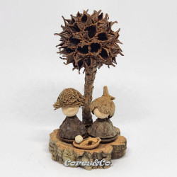 Miniature Handmade Eucalyptus Nativity Scene with Sweetgum