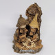 Miniature Handmade Nativity Scene with Cork Log