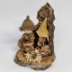 Miniature Handmade Nativity Scene with Cork Log