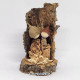 Miniature Handmade Nativity Scene with Cork Log