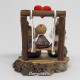 Miniature Handmade Eucalyptus Nativity Scene with Swing