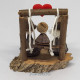 Miniature Handmade Eucalyptus Nativity Scene with Swing