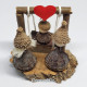 Miniature Handmade Eucalyptus Nativity Scene with Swing