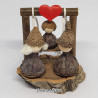 Miniature Handmade Eucalyptus Nativity Scene with Swing